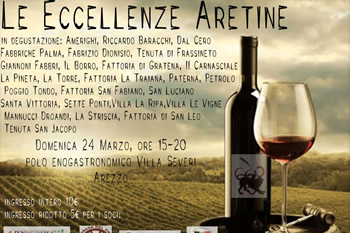 Le Eccellenze Aretine in degustazione domenica 24 marzo a Villa Severi ad Arezzo